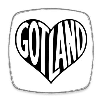 Gotland, Suède, dans la Fontaine du Cœur - Magnet carré - blanc - Devant