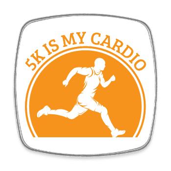 Running 5K Is My Cardio Marathon Runner Gift - Square fridge magnet - white - Front