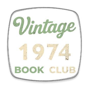 Vintage 1974 Book Club Retro Birth Year Gift - Square fridge magnet - white - Front