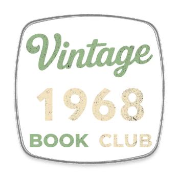 Vintage 1968 Book Club Retro Geburtsjahr Geschenk - Viereckiger Kühlschrankmagnet - Weiß - Vorne