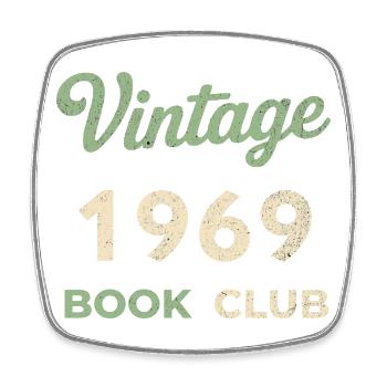 Vintage 1969 Book Club Retro Birth Year Gift - Square fridge magnet - white - Front