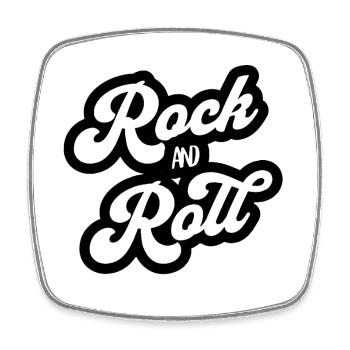 Rock and Roll Vintage Script - Magnet carré - blanc - Devant