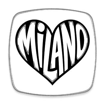 Milan Milano Heart - Square fridge magnet - white - Front
