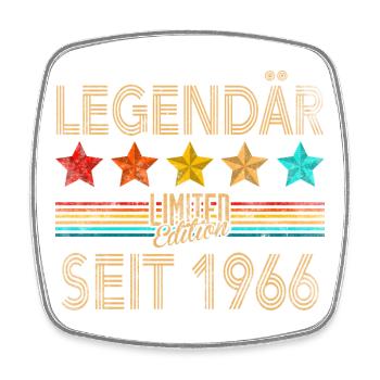 60th Birthday Man Woman 60 Years 1966 Decoration Funny - Square fridge magnet - white - Front