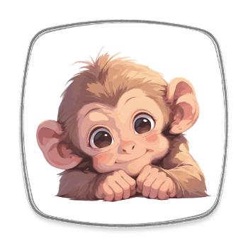 Macaque Macaque - Square fridge magnet - white - Front