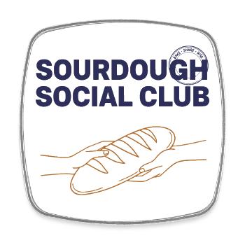 Sauerteig-Sozialclub Ära des lokalen Brotbackens - Viereckiger Kühlschrankmagnet - Weiß - Vorne