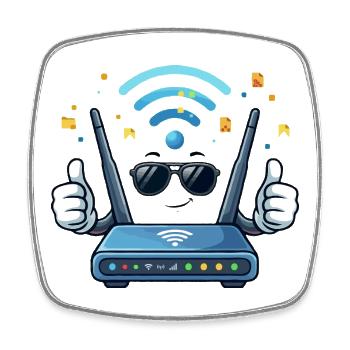 WiFi Router Party with Sunglasses - Square fridge magnet - white - Front