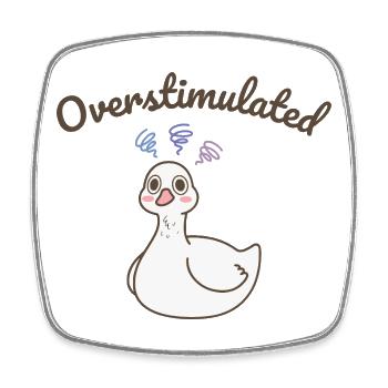 Overexcited Duck Cartoon - Square fridge magnet - white - Front