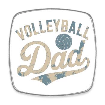 Papa Volleyball Fan Shirt - Viereckiger Kühlschrankmagnet - Weiß - Vorne