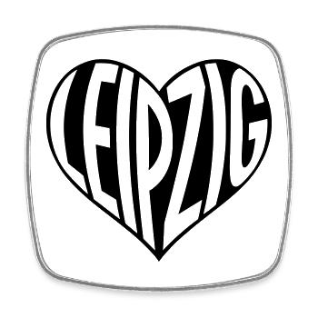 Faute de frappe de cœur à Leipzig - Magnet carré - blanc - Devant