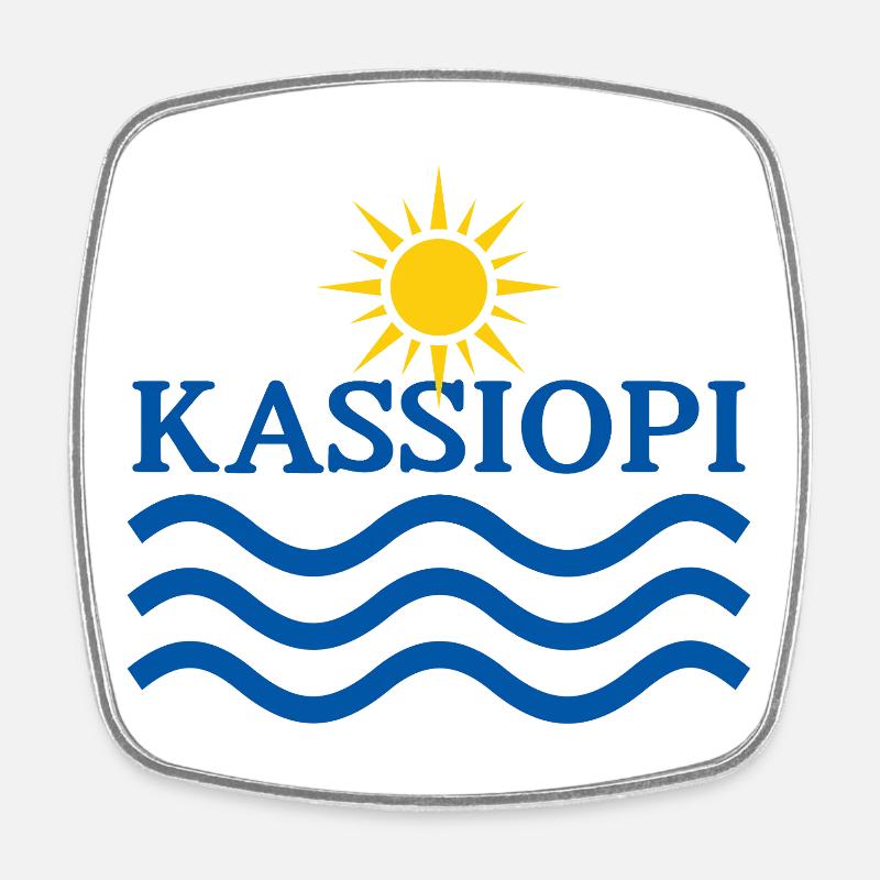 Kassiopi Sun Waves Emblem - Square fridge magnet - white