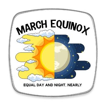 March Equinox Equal Day And Night Ostara - Square fridge magnet - white - Front