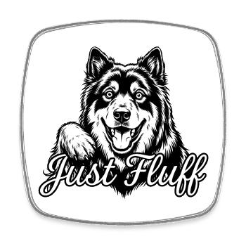 Eurasier | Fluffy - Viereckiger Kühlschrankmagnet - Weiß - Vorne