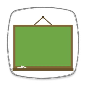 School blackboard - Square fridge magnet - white - Front