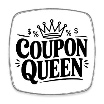 Coupon Queen - Square fridge magnet - white - Front