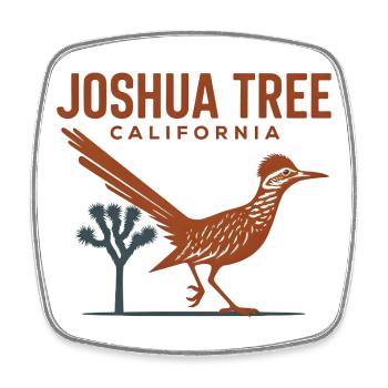 Joshua Tree Roadrunner Sunset - Viereckiger Kühlschrankmagnet - Weiß - Vorne