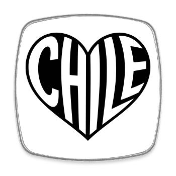 Chile Herz Typografie  - Viereckiger Kühlschrankmagnet - Weiß - Vorne