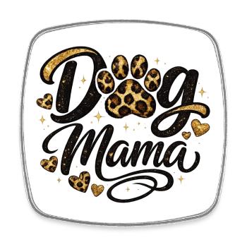 Dog Mama Golden Paw Mom Shirt - Square fridge magnet - white - Front