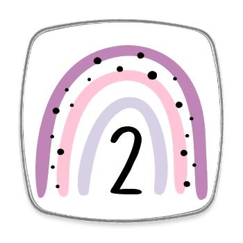 Birthday 2 Rainbow Girl Two Year Old - Square fridge magnet - white - Front