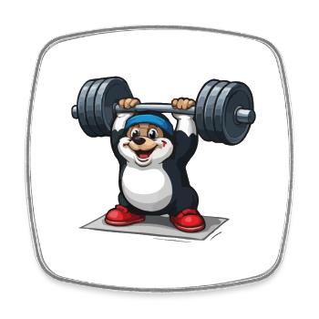 Mole in weightlifting - Square fridge magnet - white - Front