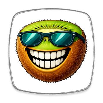 Mignon Fruit du Sourire Estival du Soleil Kiwi - Magnet carré - blanc - Devant