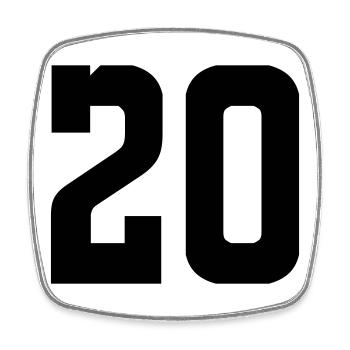 20 - Square fridge magnet - white - Front