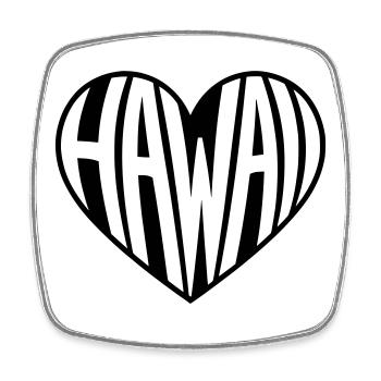 Hawaï, Hawaï au cœur de la faute de frappe - Magnet carré - blanc - Devant