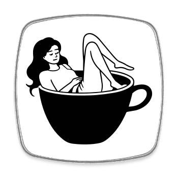 Kaffeekultur - Viereckiger Kühlschrankmagnet - Weiß - Vorne