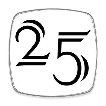 25. 25 YEARS. 25th ANNIVERSARY. 25 YEARS ANNIVERSARY. - Square fridge magnet - white - Front