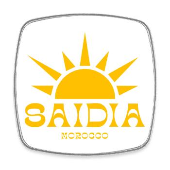Saidia Marokko Sonnenemblem - Viereckiger Kühlschrankmagnet - Weiß - Vorne