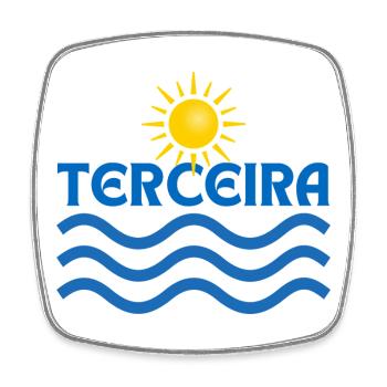 Terceira Sun & Sea Waves - Square fridge magnet - white - Front