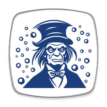 Graphique de portrait plat d’Ebenezer Scrooge - Magnet carré - blanc - Devant