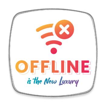 Offline ist der neue Luxus - Viereckiger Kühlschrankmagnet - Weiß - Vorne