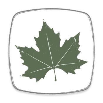 Feuille d’érable verte - Magnet carré - blanc - Devant