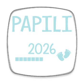 Papili en 2026 Cadeau Futur papy  - Magnet carré - blanc - Devant