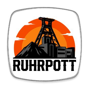 Klassisches Ruhrpott Hoodie, Shirt, Tassen Design - Viereckiger Kühlschrankmagnet - Weiß - Vorne