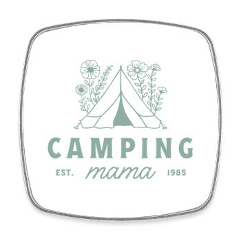 Esthétique maman campeuse maman campeuse - Magnet carré - blanc - Devant
