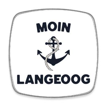 Moin Langeoog – Maritimes Anker-Design - Viereckiger Kühlschrankmagnet - Weiß - Vorne