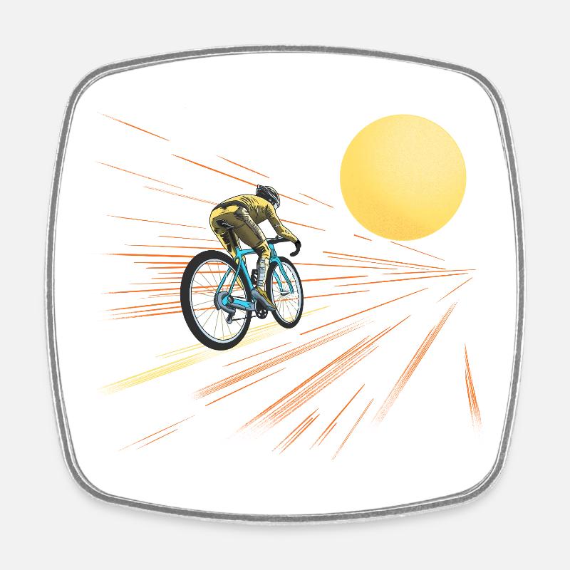 À vélo vers le soleil - Magnet carré - blanc
