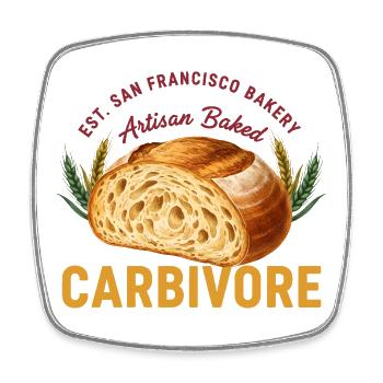 Pain au levain Carbivore San Francisco - Magnet carré - blanc - Devant