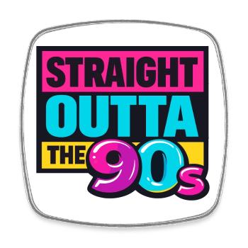 Straight Outta The 90s Neon - Square fridge magnet - white - Front