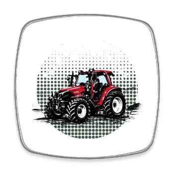 Farm Life – Roter Traktor Vintage Spruch Geschenk - Viereckiger Kühlschrankmagnet - Weiß - Vorne
