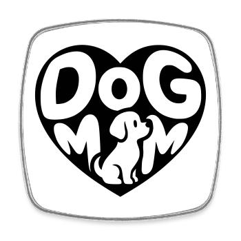 Cœur de maman de chien avec petit chien - Magnet carré - blanc - Devant