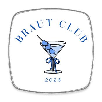 Braut Club Cocktail Herzen 2026 - Viereckiger Kühlschrankmagnet - Weiß - Vorne
