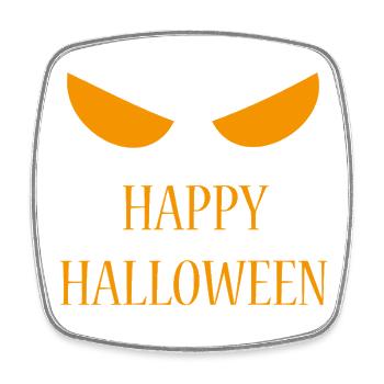 Halloween - Zombie - Horreur - Citrouille - Magnet carré - blanc - Devant