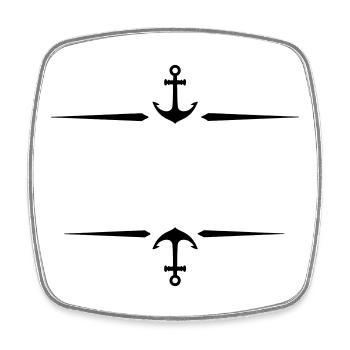 Anchor icon - Square fridge magnet - white - Front
