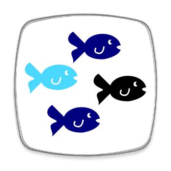 Fische Silhouette - Viereckiger Kühlschrankmagnet - Weiß - Vorne
