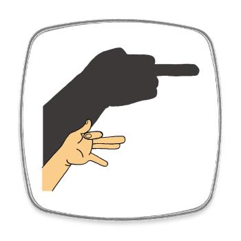 Shadow of a dog or not - Square fridge magnet - white - Front