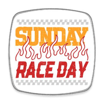 Car Racing Motorsport Sunday Race Day - Square fridge magnet - white - Front