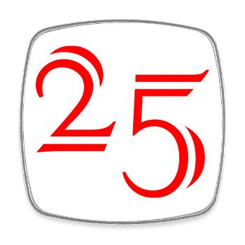 25. 25 YEARS. 25th ANNIVERSARY. 25 YEARS ANNIVERSARY. - Square fridge magnet - white - Front